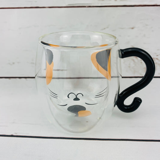Heat Resistant Double Glass Mug みけ猫くん 13594
