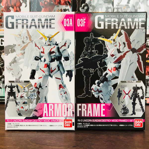 GFRAME Mobile Suit Gundam 03A and 03F RX-0 UNICORN GUNDAM (Destroy Mode) Armor and Frame Set