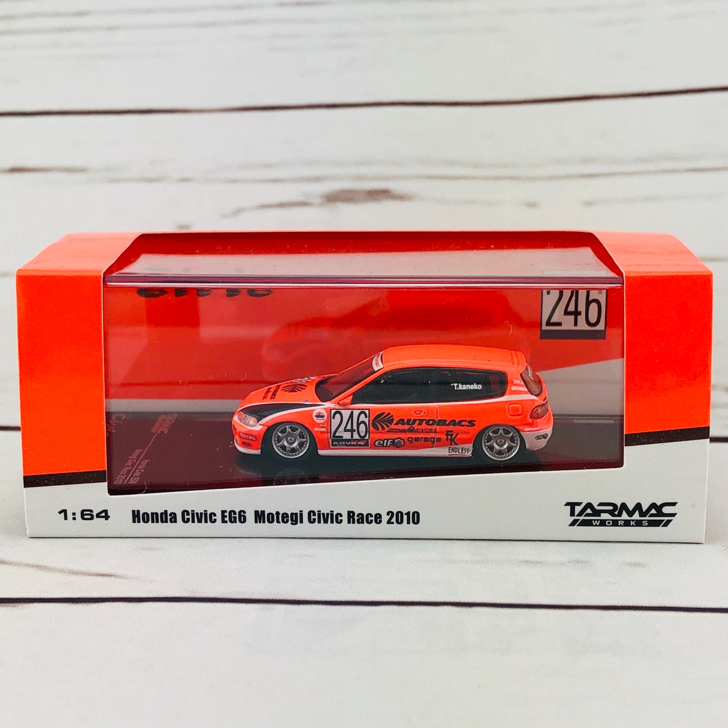 Tarmac Works 1/64 Honda Civic EG6 Motegi Civic Race 2010 #246 AUTOBACS T64-001-AB