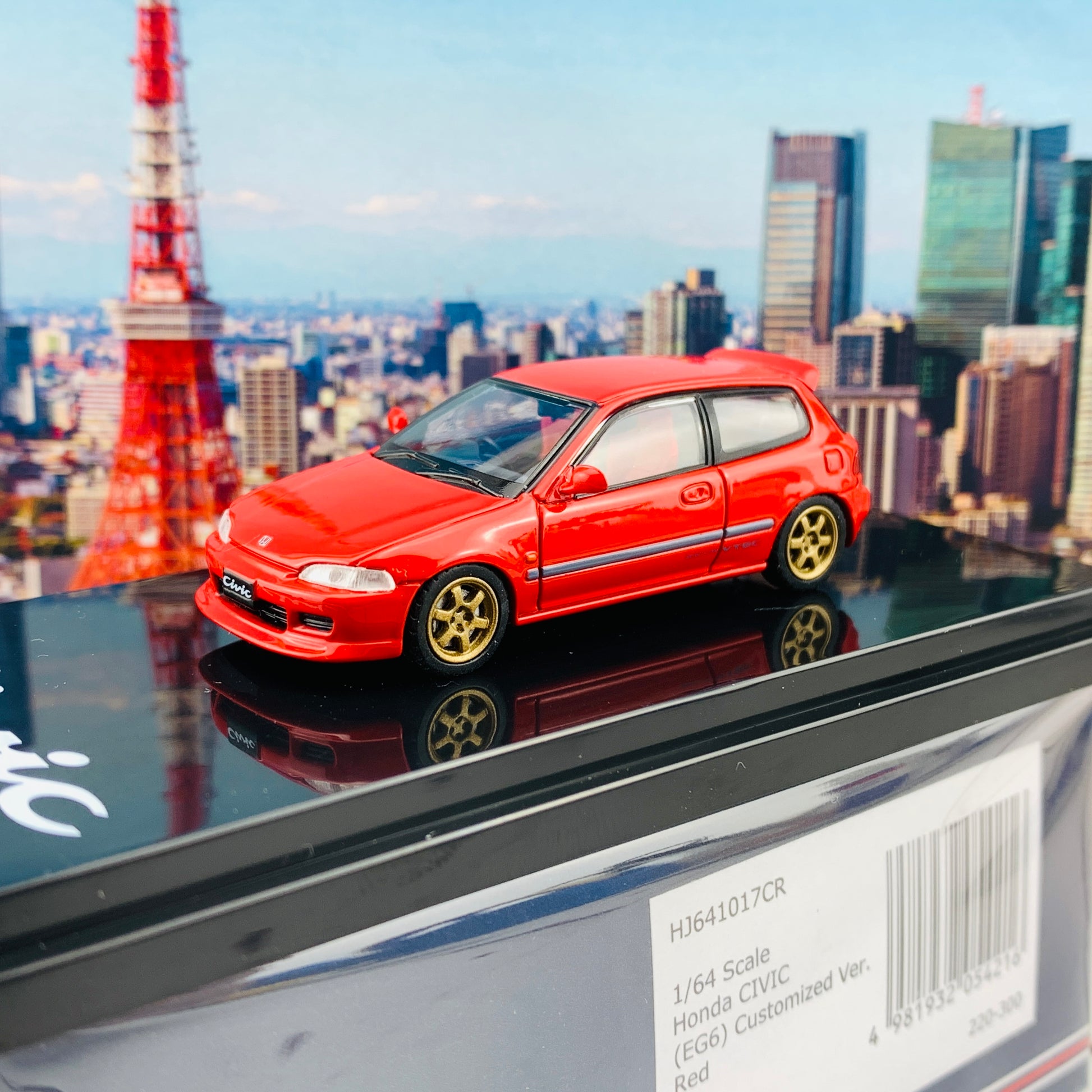 HOBBY JAPAN 1/64 Honda Civic EG6 Customized Version RED HJ641017CR