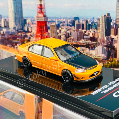 INNO64 1/64 HONDA CIVIC FERIO Vi-RS "JDM MOD VERSION" Metallic Orange With extra wheels and extra decals IN64-EKS-ORG