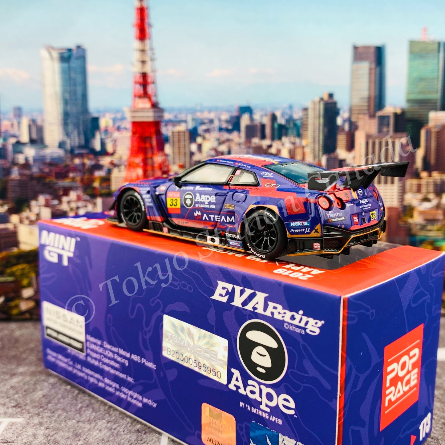 POPRACE x MINI GT 1/64 Nissan GT-R Nismo GT3 - EVA RT Test Type-01 X Works GT-R KAKUSEI (覚醒) - Nismo Festival 2019 MGT00173-L