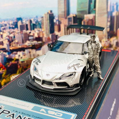 Ignition Model 1/64 PANDEM Supra (A90) Silver with Mr. Miura metal figurine IG2338