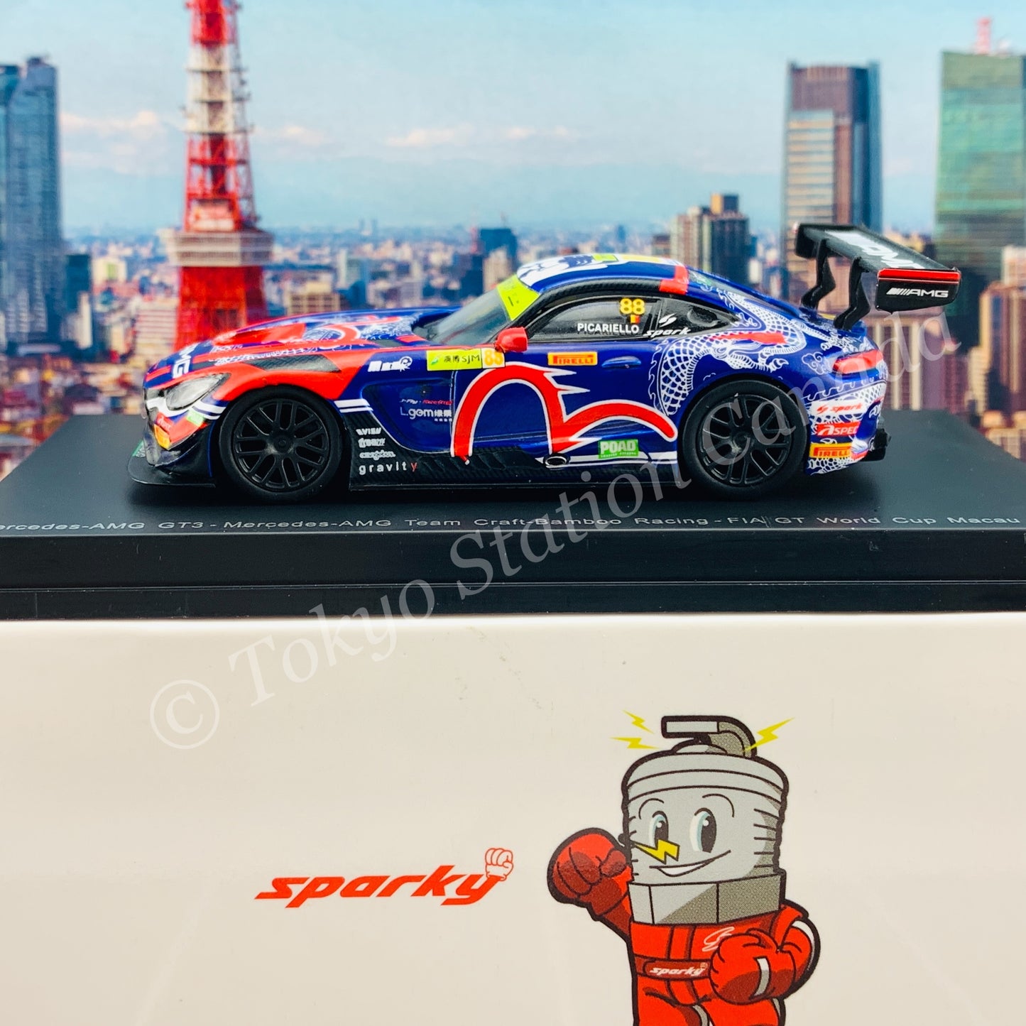 Sparky 1/64 MERCEDES-AMG GT3 NO.88 MERCEDES-AMG TEAM CRAFT-BAMBOO RACING FIA GT WORLD CUP MACAU 2019 ALESSIO PICARIELLO Y170