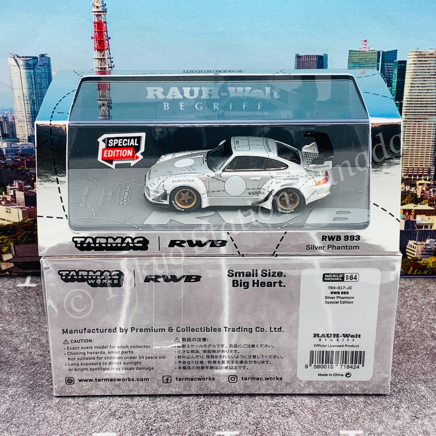 TARMAC WORKS HOBBY64 1/64 RWB 993 Silver Phantom Special Edition T64-017-JC