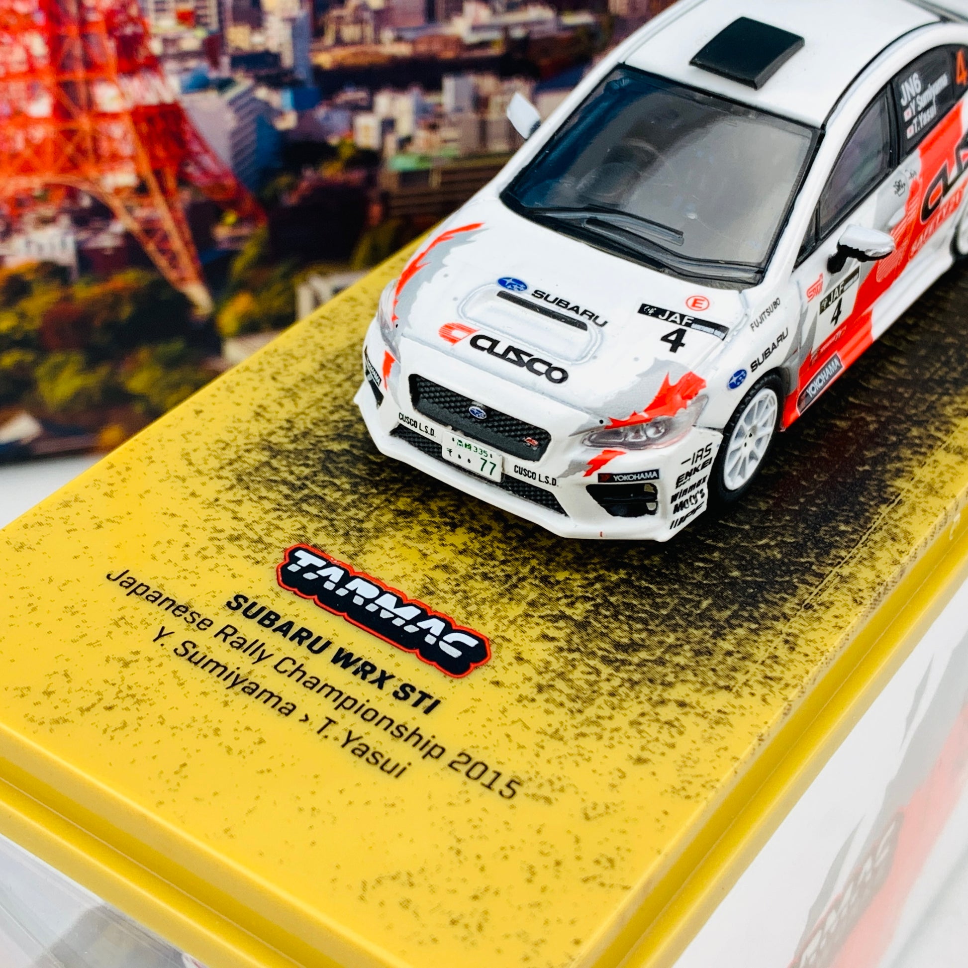 Tarmac Works 1/64 Hobby Collection Subaru WRX STI Japanese Rally Championship 2015 Y. Sumiyama / T. Yasui T64-016-CU