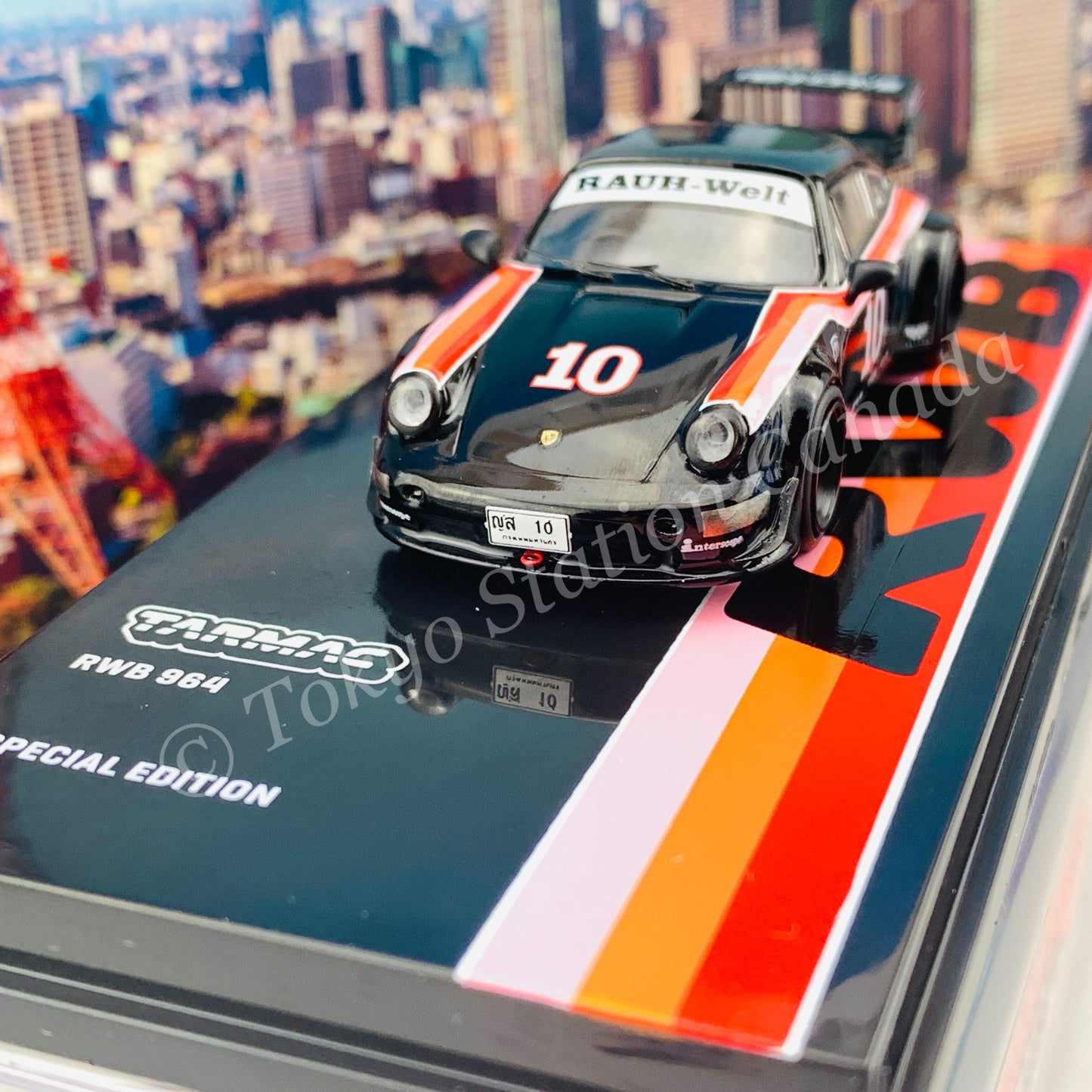 Tarmac Works 1/64 RWB 964 Black #10 - Thailand Special Edition - HOBBY64 T64-037-THA 