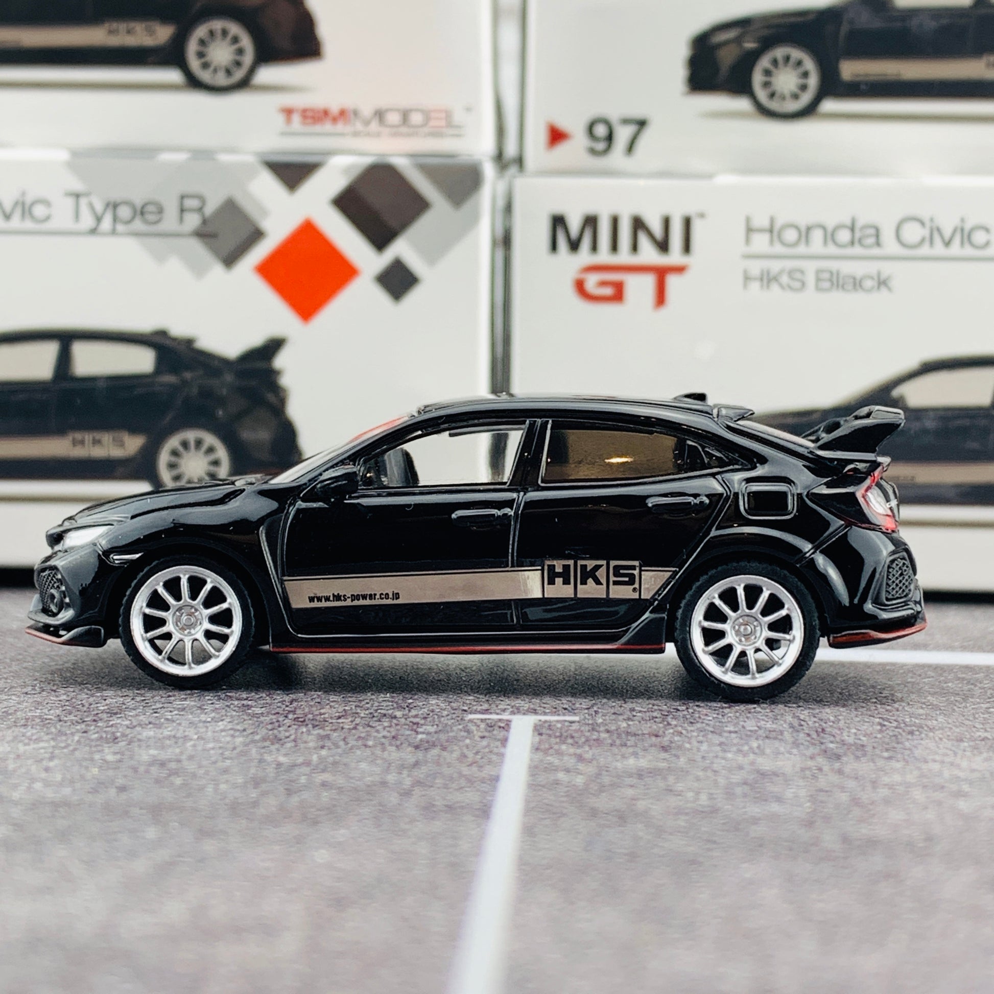MINI GT 1/64 Honda Civic Type R (FK8) HKS Black (RHD) MGT00097-R