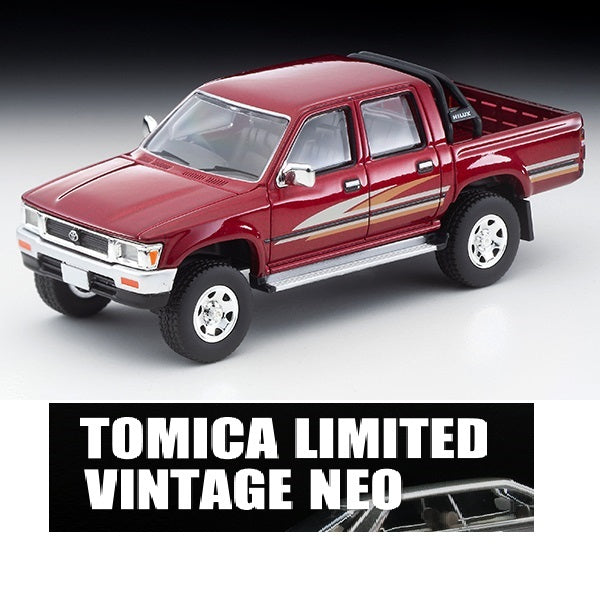 TOMYTEC Tomica Limited Vintage NEO 1/64 Toyota Hilux 4WD Pickup Double Cab SSR (Red) 1991 LV-N256a