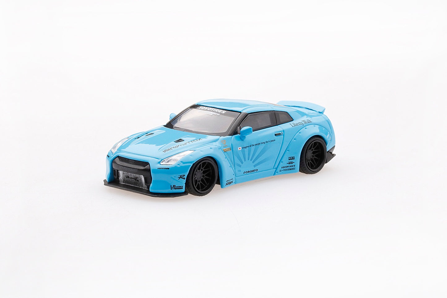 MINI GT LIBERTYWALK LB★WORKS Nissan GTR (R35) Light Blue - RHD
