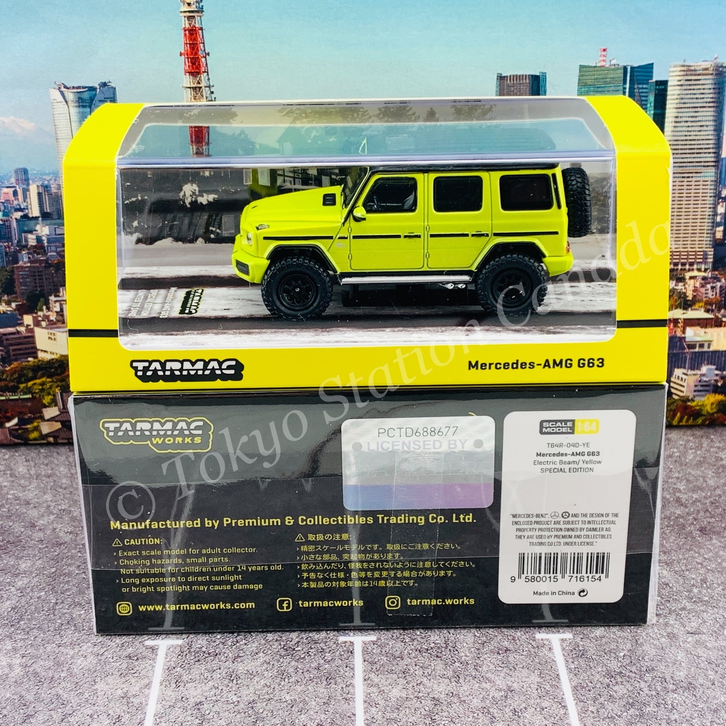 TARMAC WORKS ROAD64  1/64 Mercedes-AMG G63 Electric Beam/Yellow - WebStore Special Edition T64R-040-YE