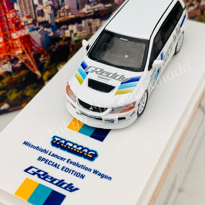 Tarmac Works 1/64 Mitsubishi Lancer Evolution Wagon GReddy "2021 Tokyo Auto Salon Special" T64-042-GDY