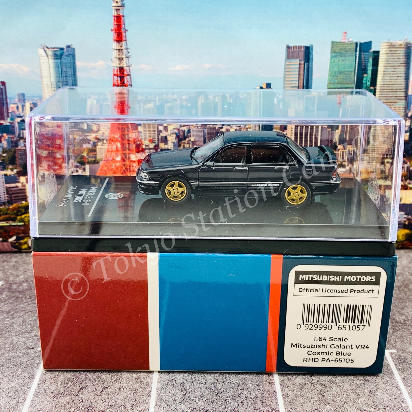 PARA64 1/64 Mitsubishi Galant VR-4 Cosmic Blue RHD PA-65105