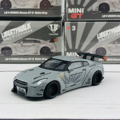 MINI GT 1/64 LIBERTYWALK LB★WORKS Nissan GTR (R35) Matte Grey - RHD MGT000003-R