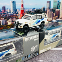 BM CREATIONS JUNIOR 1/64 Mitsubishi Pajero 2nd Generation JUNGLE PACK White LHD 64B0055