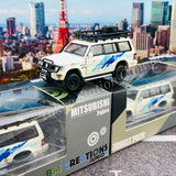 BM CREATIONS JUNIOR 1/64 Mitsubishi Pajero 2nd Generation JUNGLE PACK White LHD 64B0055