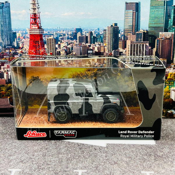 CHASE CAR TARMAC WORKS x SCHUCO COLLAB64 1/64 Land Rover Defender Royal Military Police T64S-012-CAM
