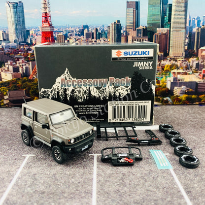 BM CREATIONS JUNIOR 1/64 Suzuki Jimny SIERRAJB74 with Accessory Pack Matt Grey LHD 64B0035