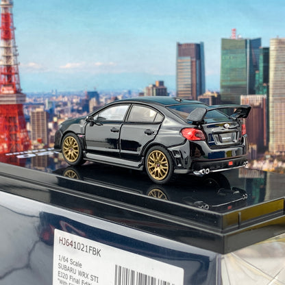 HOBBY JAPAN 1/64  SUBARU WRX STI EJ20 Final Edition with EJ20 Engine Display Model Black HJ641021FBK
