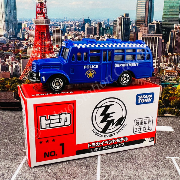 TOMICA EVENT MODEL No. 1 Isuzu Bonnet Bus Police Department (4904810798934)