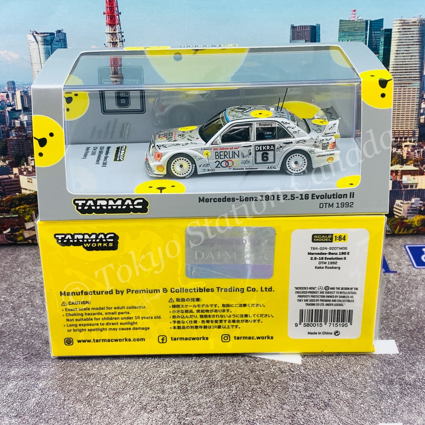 TARMAC WORKS 1/64 HOBBY64 Mercedes-Benz 190 E 2.5-16 Evo II  DTM 1992 Keke Rosberg T64-024-92DTM06