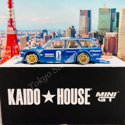 MINI GT x Kaido House 1/64 Datsun KAIDO 510 Wagon Blue LHD KHMG011