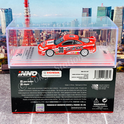 INNO64 1/64 HONDA INTEGRA TYPE-R DC2 #30 “GATHERS” Super N1 Endurance Race 1996 Class 3 Champion IN64-DC2-GAT