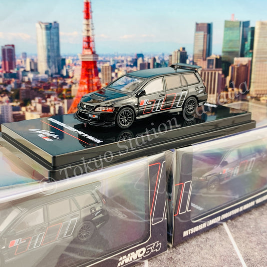 INNO64 1/64 MITSUBISHI LANCER EVOLUTION IX WAGON 2005 RALLIART Black IN64-EVO9W-RABL