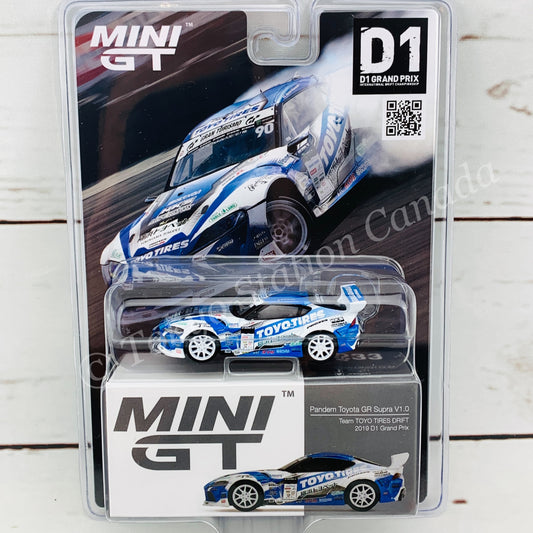 MINI GT 1/64 Pandem Toyota GR Supra V1.0 Team TOYO TIRES DRIFT D1 Grand Prix - Japan Exclusive RHD/ D1 Blister Packaging RHD MGT00233-D1