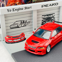 Peako64 1/64 Mitsubishi 2006 Lancer Evolution IX with 3D-Paper Car Park (RED) 63051