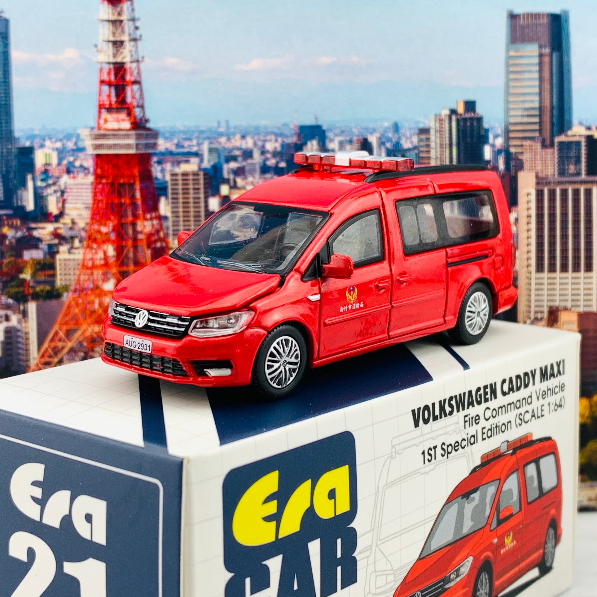 ERA CAR 21 1/64 Volkswagen Caddy Maxi Fire Command Vehicle 1ST Special Edition VW20CAMRF21
