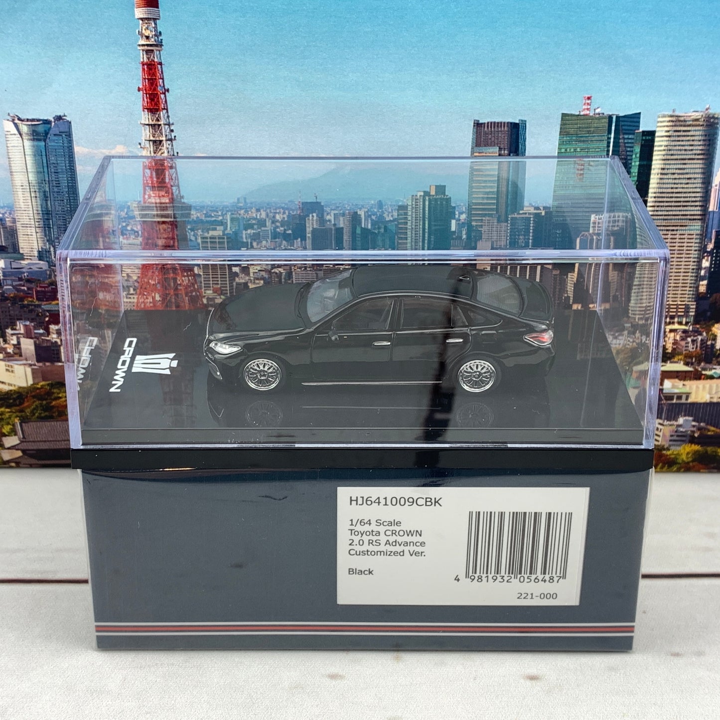 HOBBY JAPAN 1/64 Toyota CROWN 2.5L RS Advance CUSTOMIZED VERSION Black HJ641009CBK