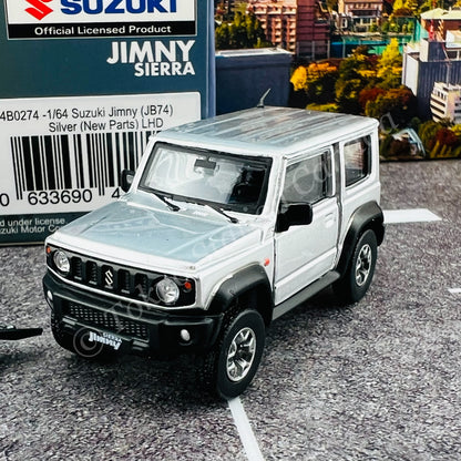 BM CREATIONS 1/64 Suzuki Jimny (JB74) Silver w/ Black Top with New Parts LHD 64B0274
