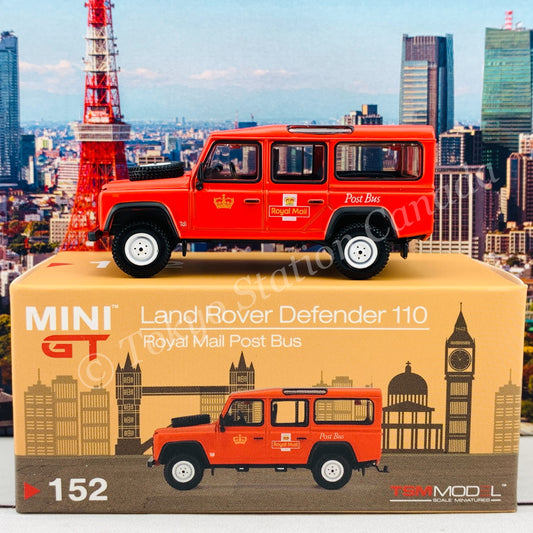 MINI GT 1/64 Land Rover Defender 110  UK Royal Mail Post Bus RHD MGT00152-R