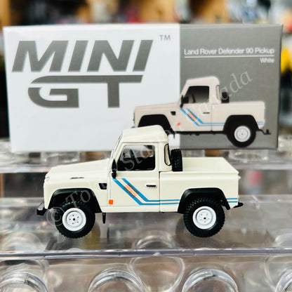MINI GT 1/64 Land Rover Defender 90 Pickup White RHD MGT00338-R