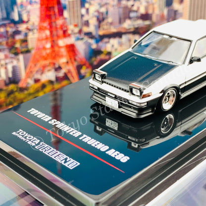 INNO64 1/64 TOYOTA SPRINTER TRUENO AE86 White/Black With Extra wheels (Japan Special Edition) IN64-AE86T-WHB