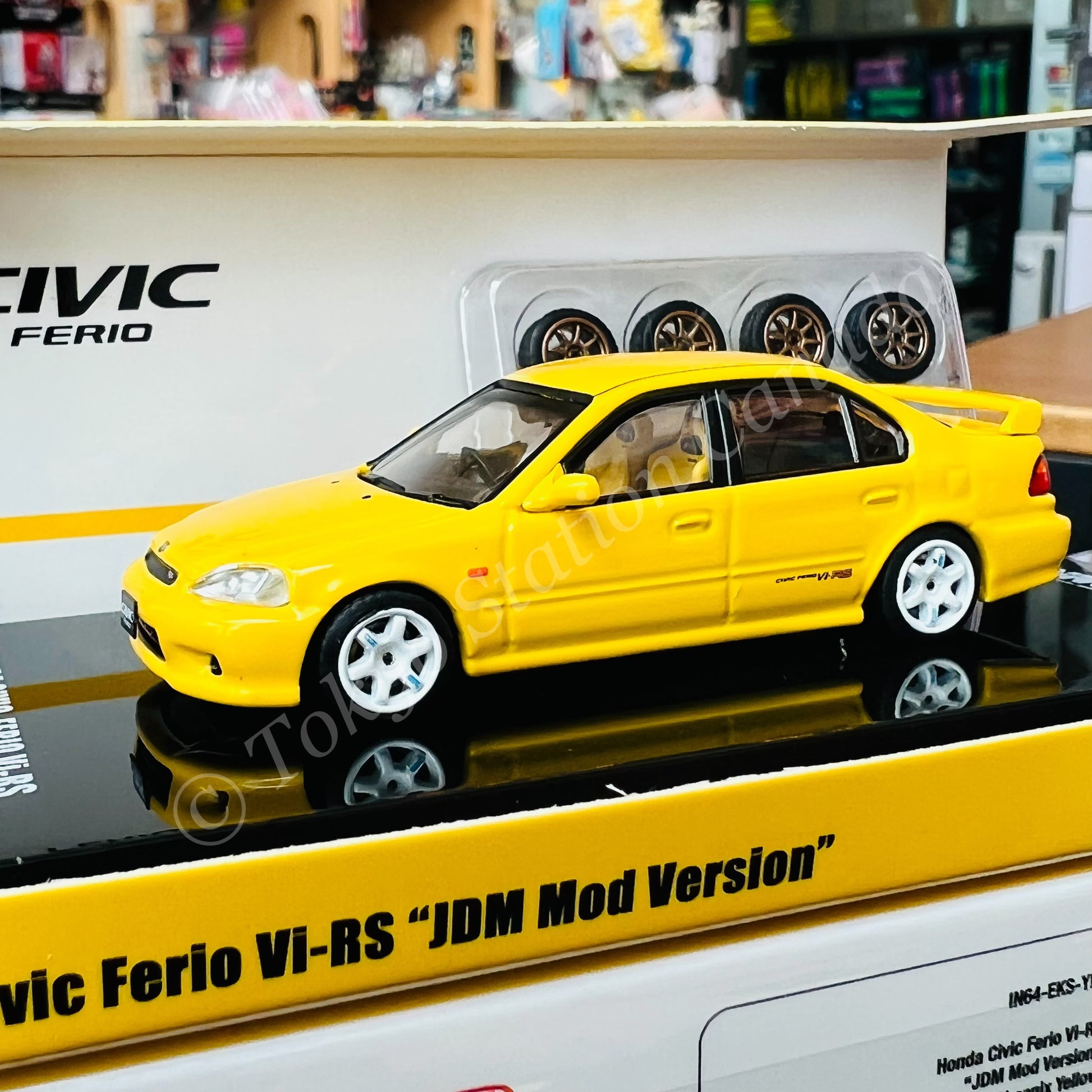 INNO64 1/64 HONDA CIVIC FERIO Vi RS PHOENIX YELLOW JDM MOD VERSION