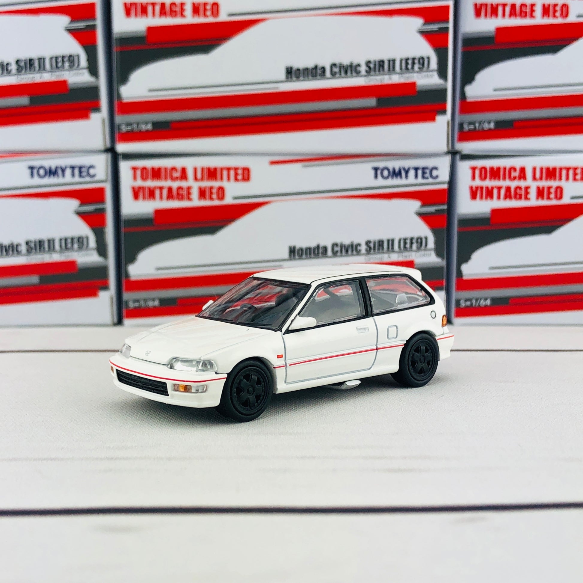 Tomytec Tomica Limited Vintage Neo 1/64 Honda Civic SiR II (EF9) Group A Plain Color Hong Kong Exclusive White