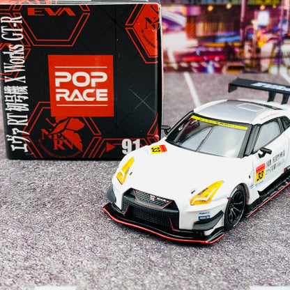 MINI GT x POPRACE 1/64 1/64 Nissan GTR Nismo GT3 X Works/ EVA Racing Test Unit #33 - Super GT Okayama Test Day MGT00091-L