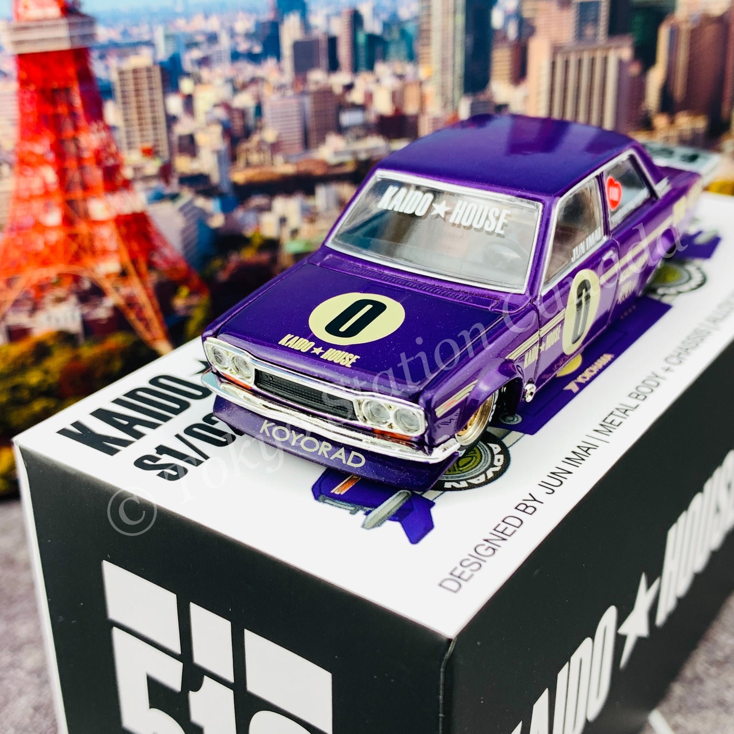 KaidoHouse x MiniGT 1/64 Datsun 510 Pro Street OG Purple LHD KHMG002
