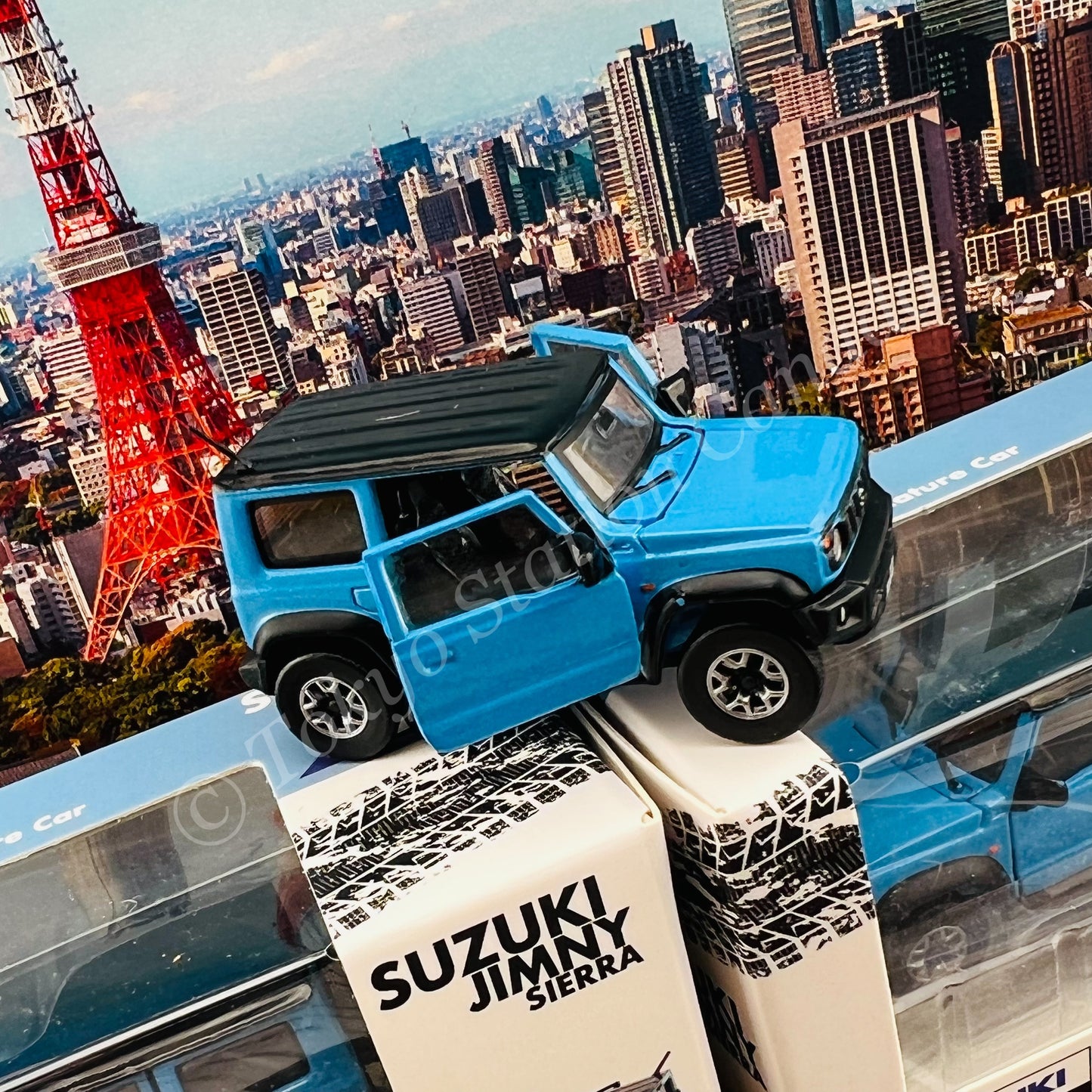 BM CREATIONS 1/64 Suzuki Jimny (JB74) Brisk Blue Metallic w/ Black Top LHD 64B0014