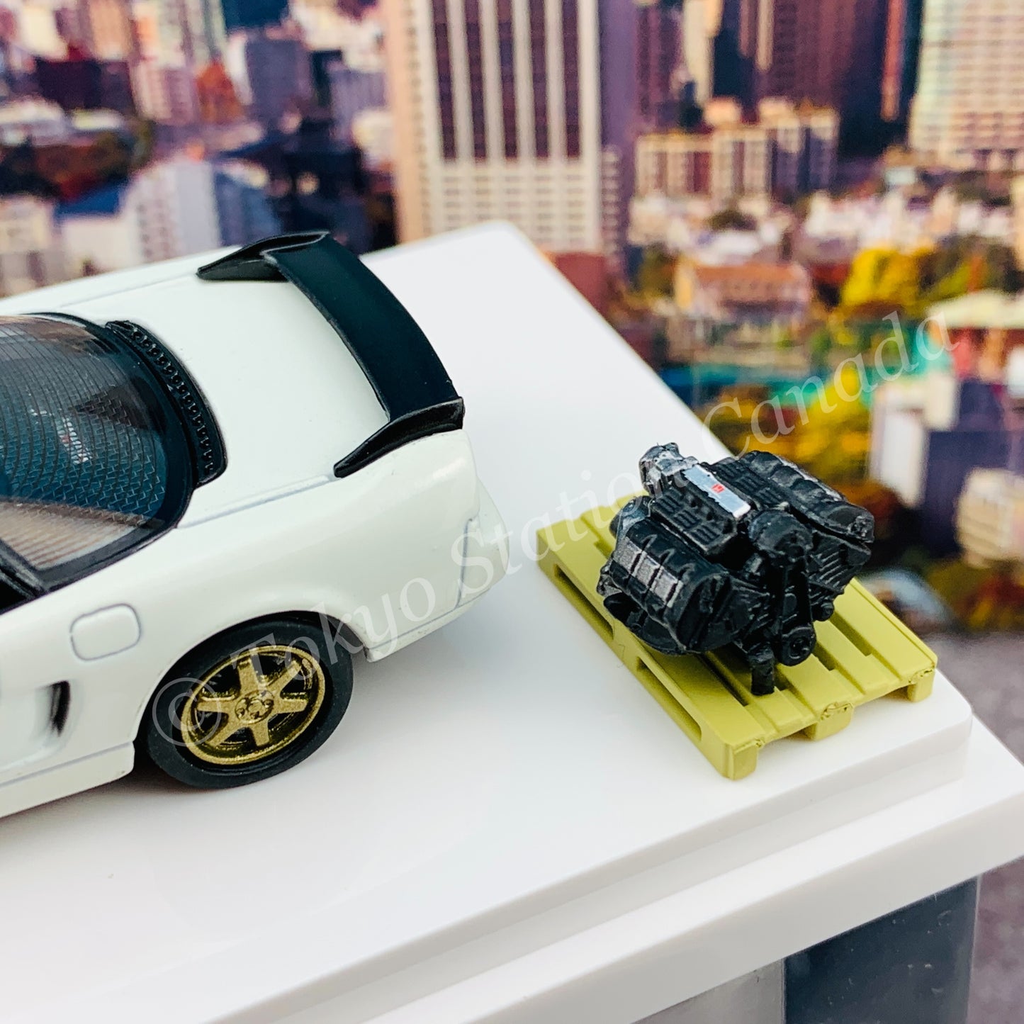HOBBY JAPAN 1/64 Honda NSX (NA1) Type R Customized Version With Engine Display Model Championship White HJ642006RCW