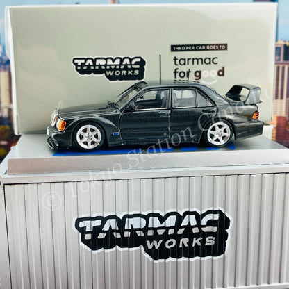 Tarmac Works ROAD64 Collection 1/64 Mercedes-Benz 190E 2.5-16 Evolution II 1990 Black Metallic with Container T64R-024-BK
