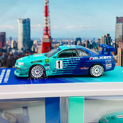 INNO64 1/64 NISSAN SKYLINE GT-R R34 #1 "FALKEN" Super Taikyu 2001 Winner IN64-R34RA-FAL