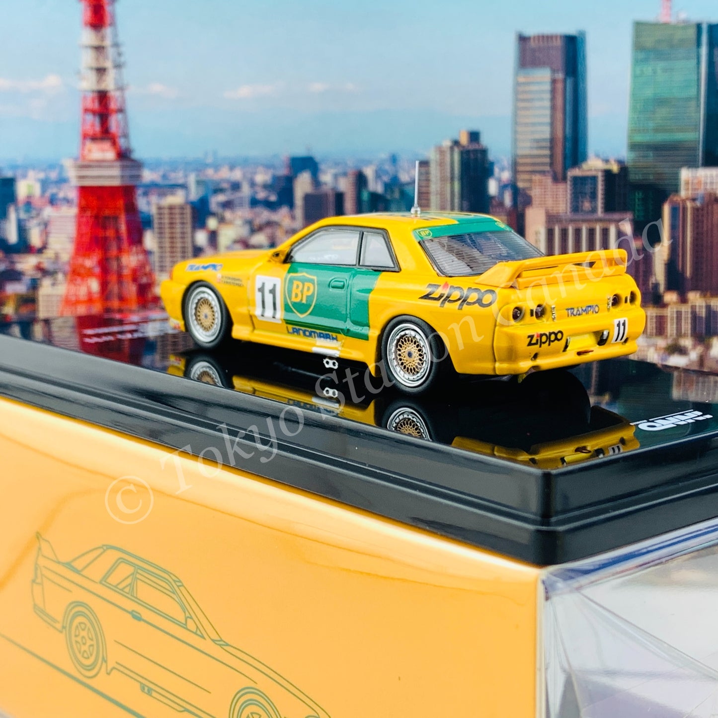 INNO64 1/64 NISSAN SKYLINE GT-R R32 #11 "BP OIL TRAMPIO"  Inter TEC Fuji 1993 Winner IN64-R32-BP