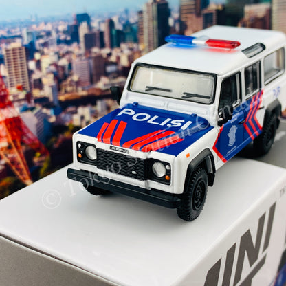 MINI GT 1/64 Land Rover Defender 110 Korlantas (Indonesia National Traffic Police) EMS Exclusive MGT00157-R