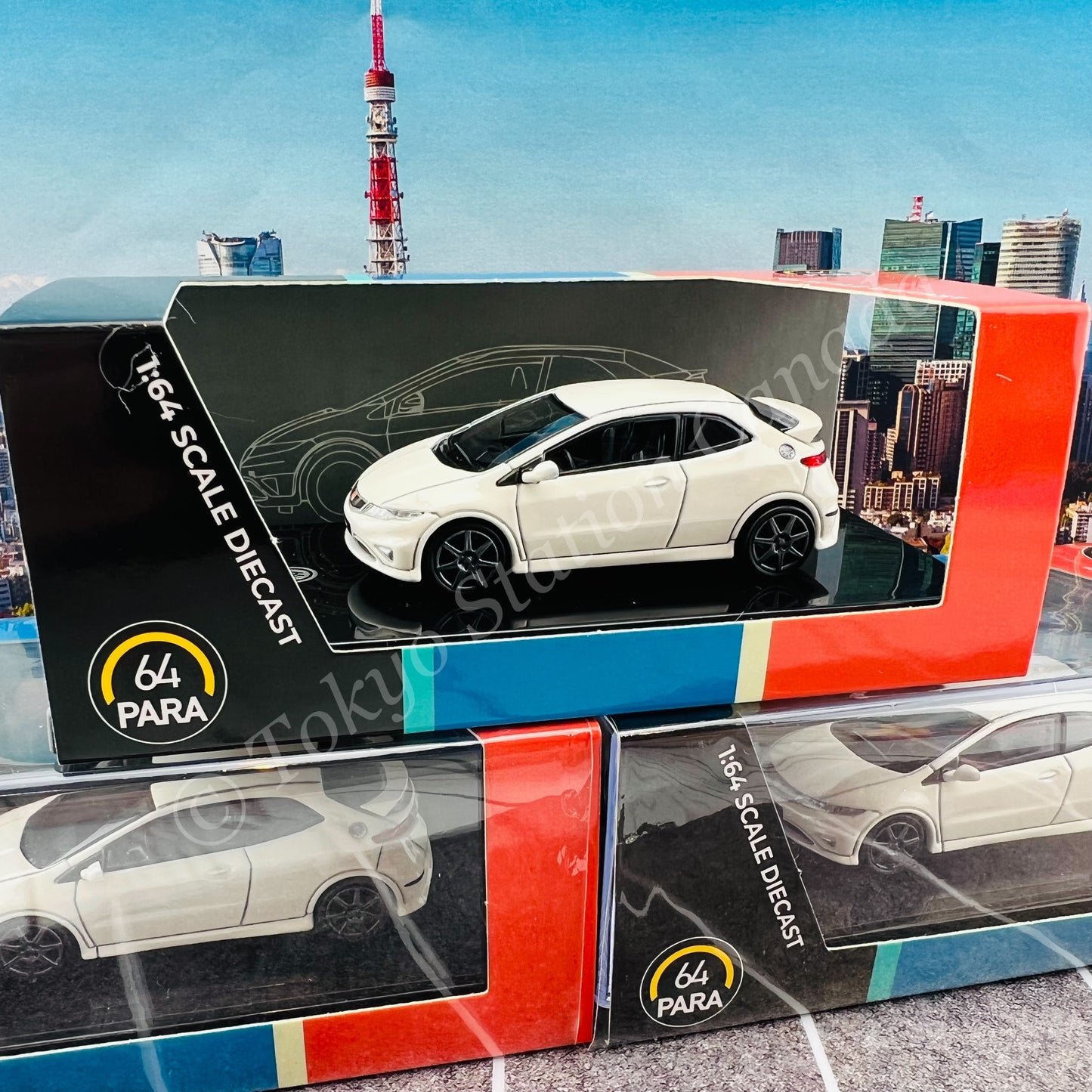 PARA64 1/64 Honda Civic FN2 Type R Championship White LHD PA-55392