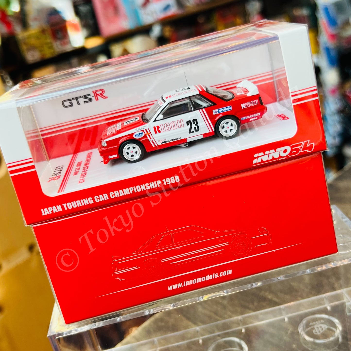 INNO64 1/64 NISSAN SKYLINE GTS-R (R31) #23 "RICOH" JTCC 1988 IN64-R31-RI23