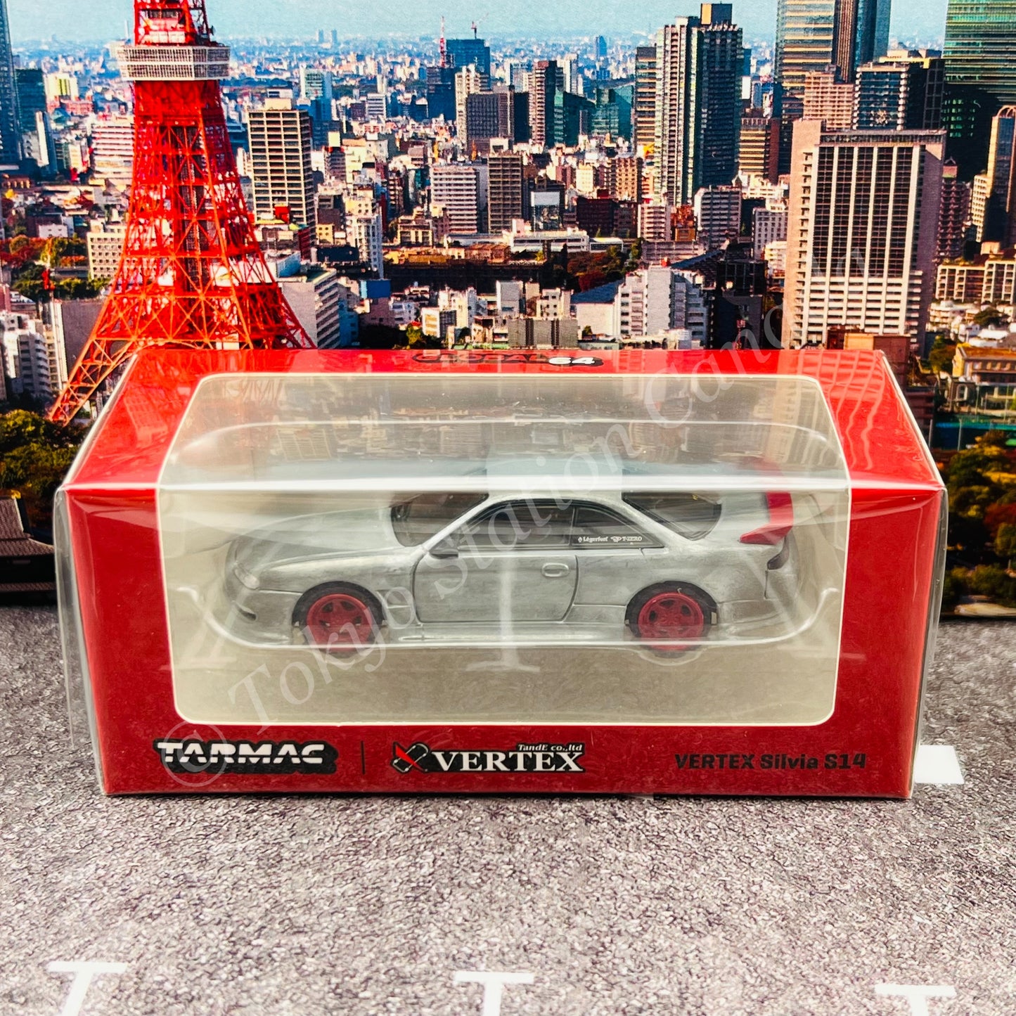 CHASE CAR TARMAC WORKS GLOBAL64 1/64 VERTEX Silvia S14 Red Metallic T64G-018-RE