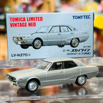 TOMYTEC Tomica Limited Vintage Neo 1/64 Nissan Skyline 2000GT-X Silver 1972 LV-N270a